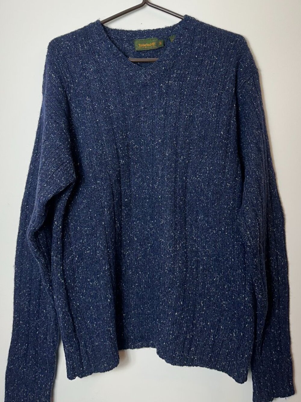 Vintage Timberland Chunly Knit Wool Blend Sweater Dark Blue Size M